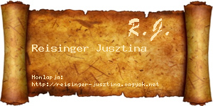 Reisinger Jusztina névjegykártya